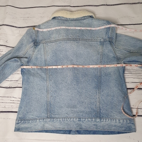Rebecca Minkoff Clark Denim Vintage Washed Jacket With Stud Size XL - Picture 12 of 13
